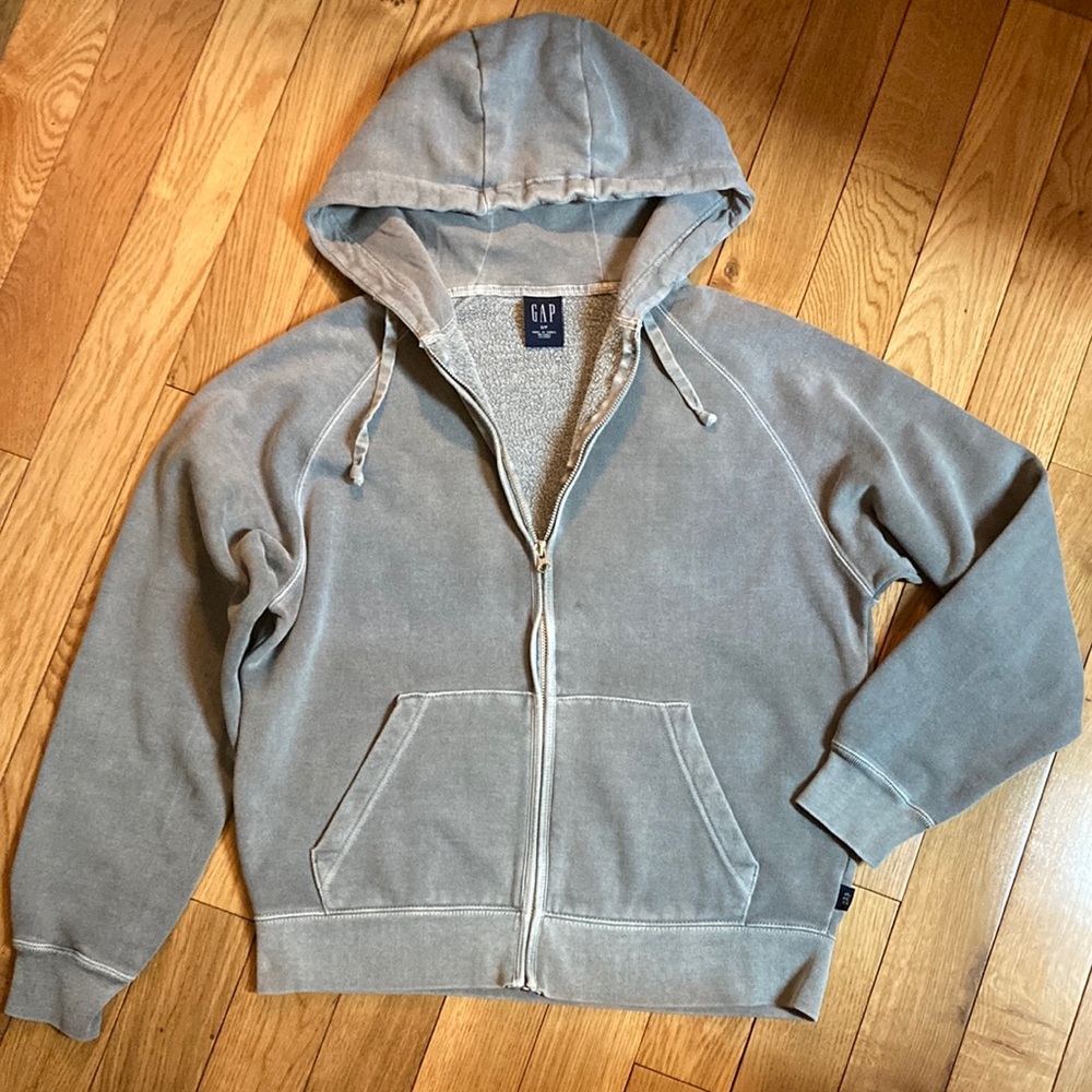 Men’s vintage GAP front zip gray hoodie